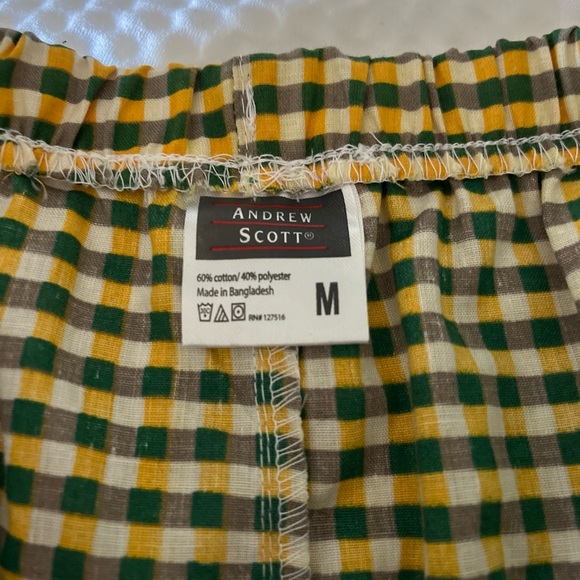 Andrew Scott NWOT 60% Cotton Loungewear Drawstring Shorts in Gingham - Picture 6 of 6